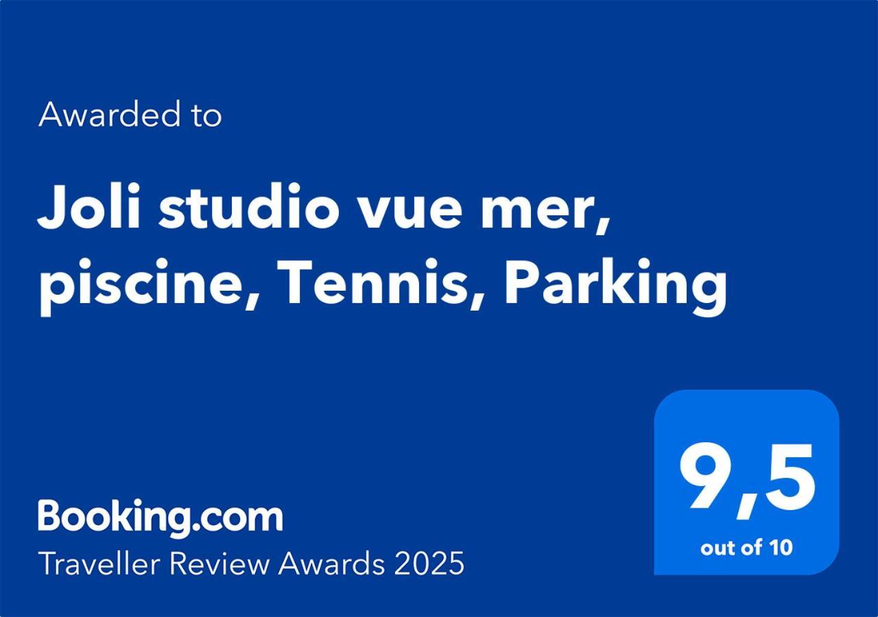Joli Studio Vue Mer, Piscine, Tennis, Parking Antibes Bagian luar foto